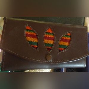 Leather wallet handmade brown